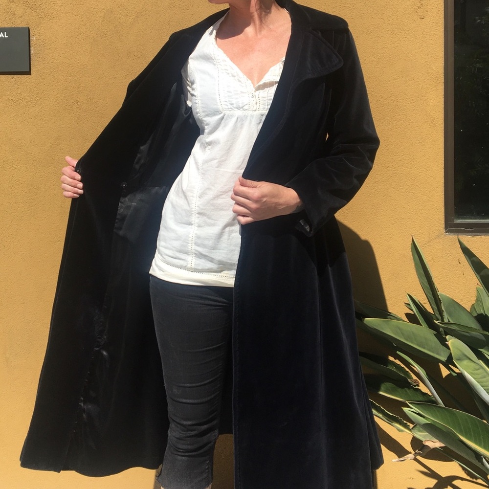 Vintage 1960s velvet trench